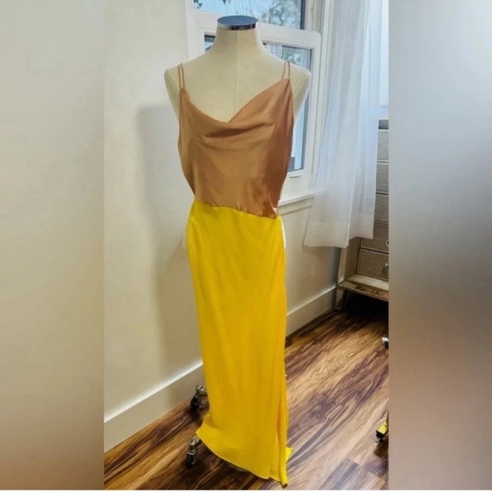 Zara Asymmetrical Colorblock Dress - Picture 2 of 4